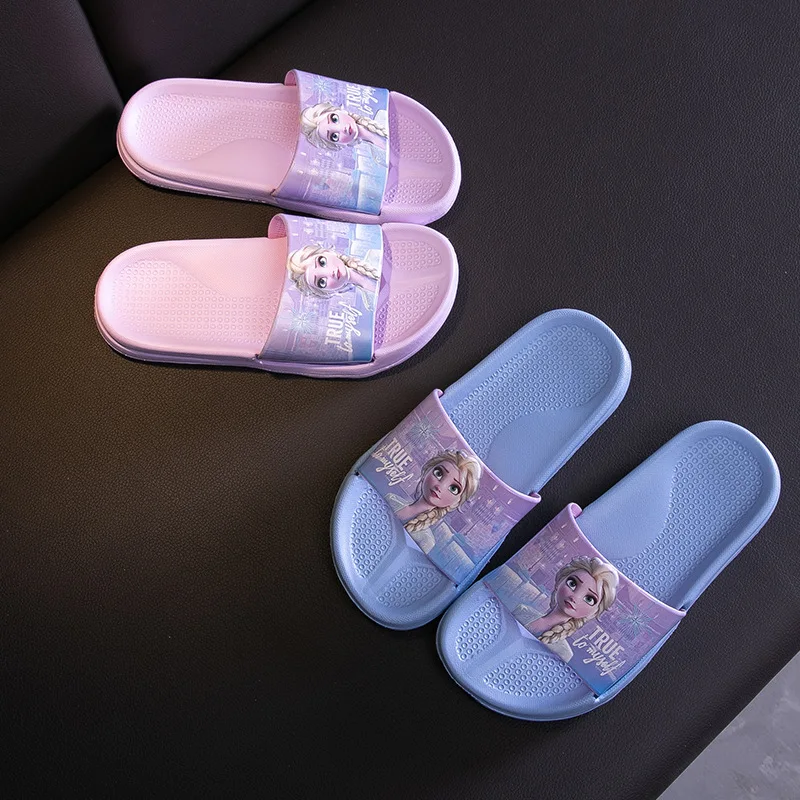 

Disney children's slippers summer frozen slippers parent-child drag princess elsa home cute sandals and slippers