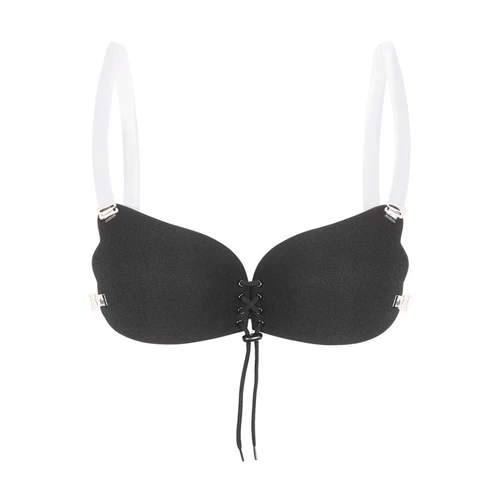 Invisible Push Up Bra Backless Strapless Bra Seamless Bralette Underwear Self-Adhesive Silicone Sticky with Transparent Straps