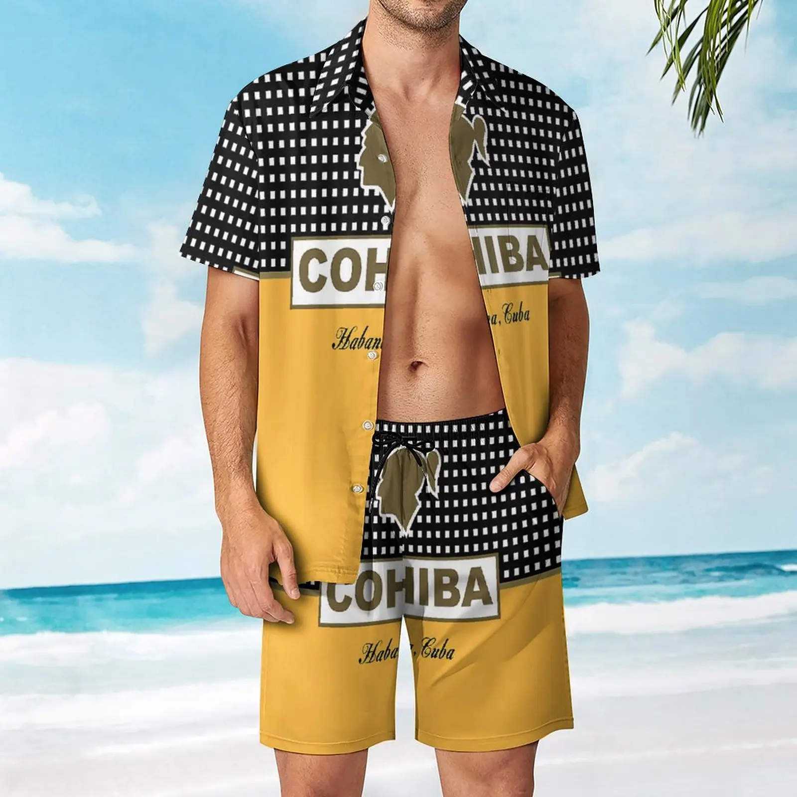 Cohibar Habana Куба накидка Подушка Мужской пляжный костюм Новинка 2 предмета костюм винтажный плавание европейский размер