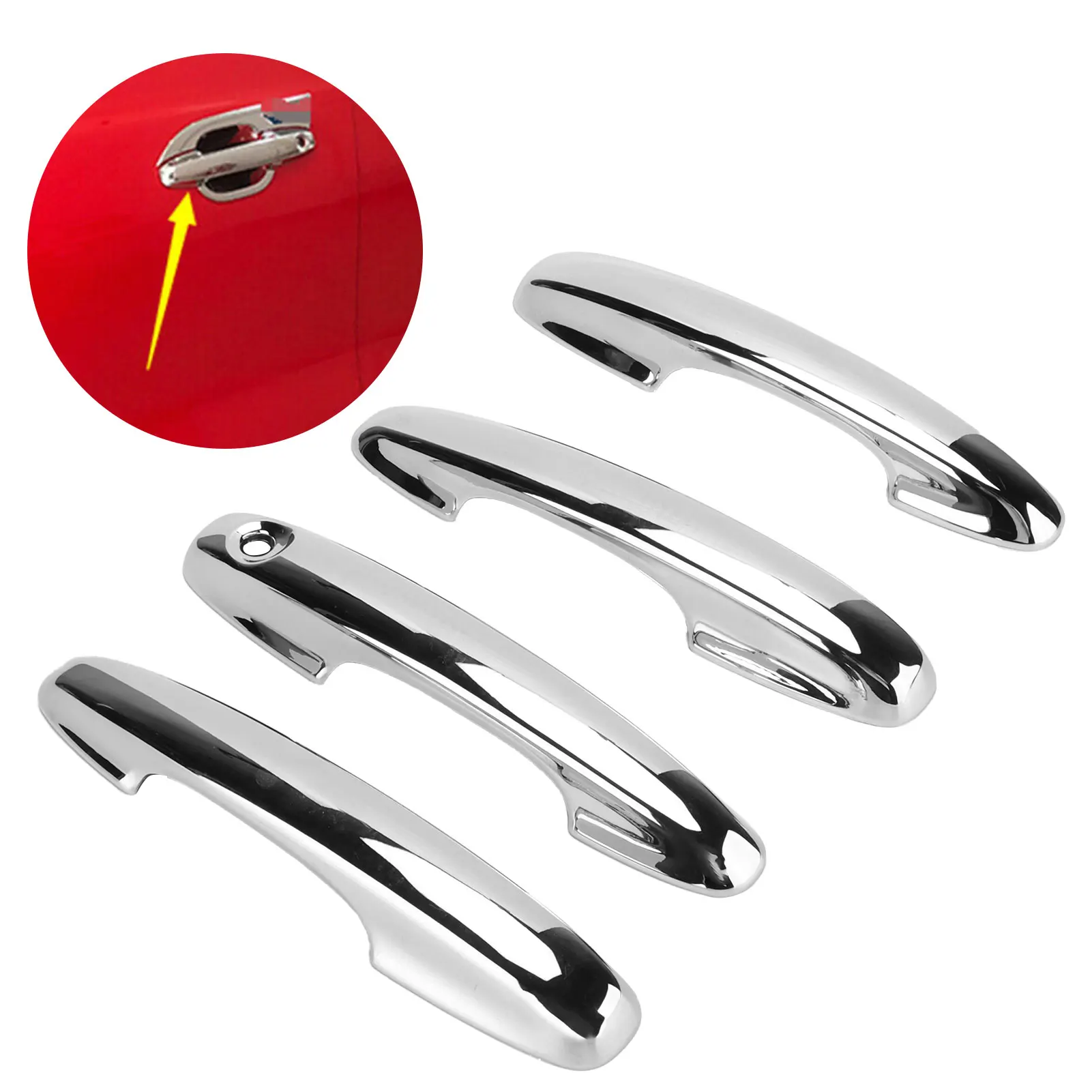 

4PCS Exterior Door Handle Cover Chrome Sticker Replacement for Ford Focus Universal Sedan/Hatchback 2019-2021 for Ford Kuga 20