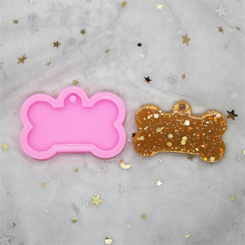 

Эпоксидная смола, силиконовые формы «сделай сам» в форме кости для брелока, брелока для ключей, инструменты для изготовления кристальных ху...