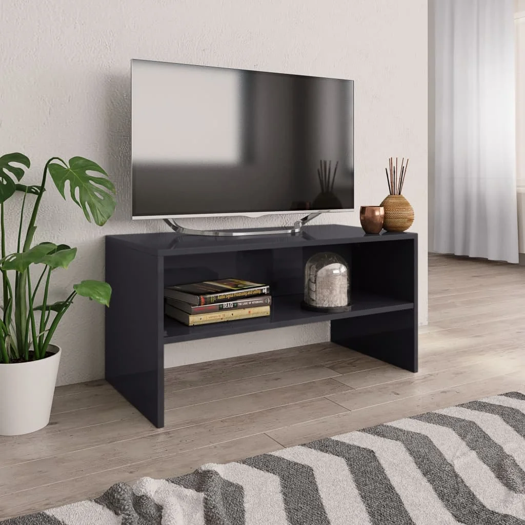

Bright gray TV cabinet living room cabinets 80x40x40 cm chintered