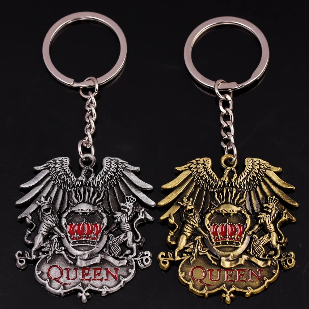 

Queen Band Metal Keychain Lion Eagle Pattern Vintage Style Keyrings for Car Key Backpack Pendant Accessories Gifts for Fans