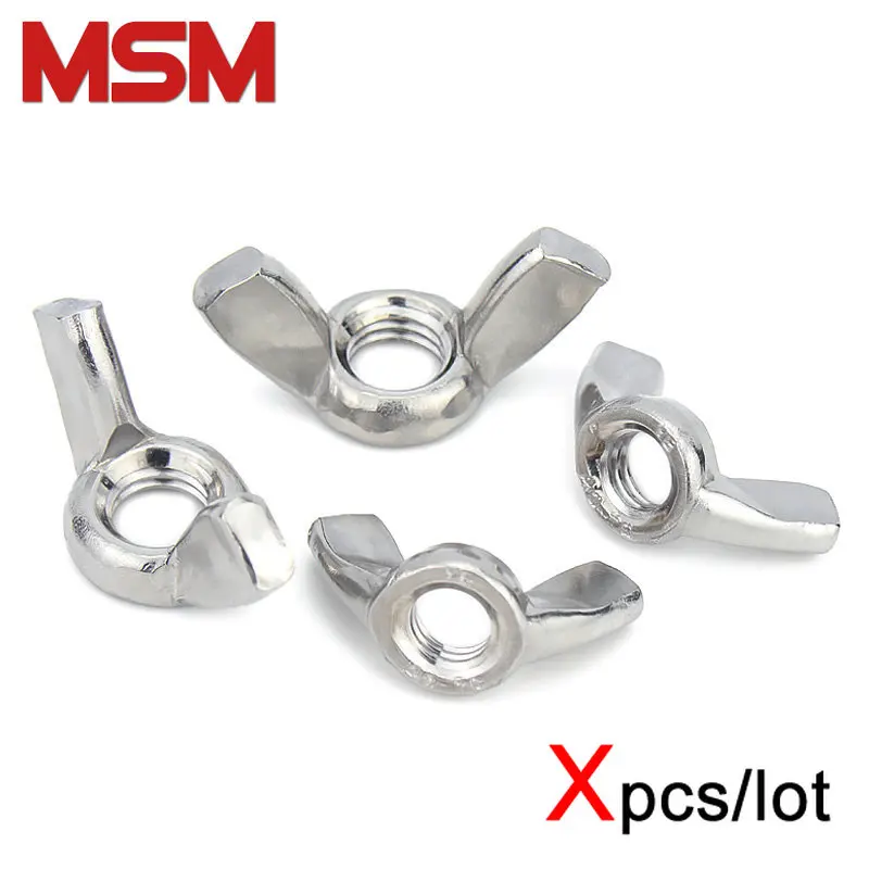 

Xpcs M3 M4 M5 M6 M8 M10 M12 Butterfly Wing Nuts 304 Stainless Steel Hand Tighten Nut DIN315