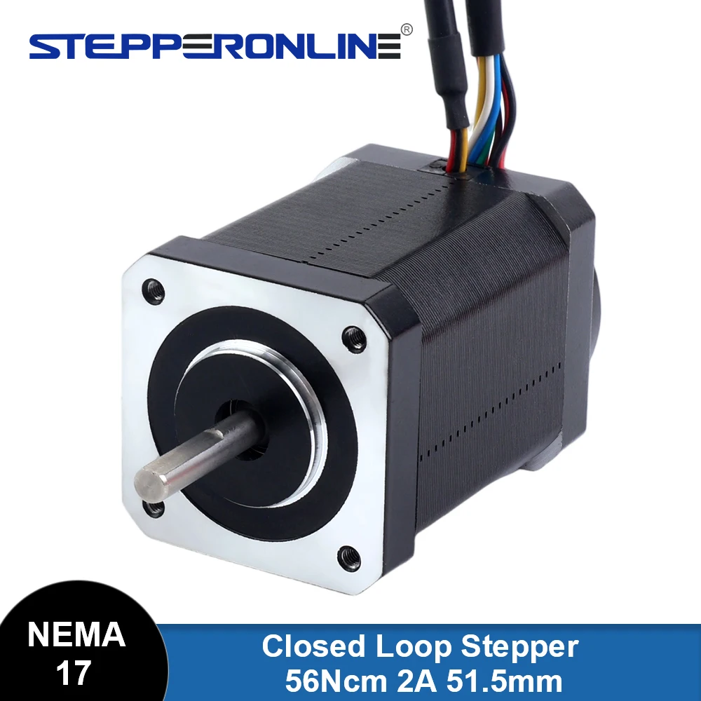 STEPPERONLINE Nema 17 Шаговый двигатель с замкнутым контуром 80 Нсм 2 А с магнитным энкодером 1000PPR (4000CPR) Длина 64,5 мм с ЧПУ