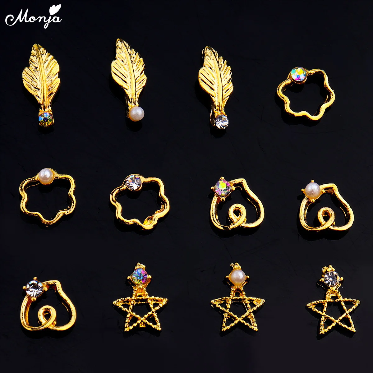 

Акриловые аксессуары для ногтевого дизайна 3d, звезда, луна, оставьте ювелирные изделия, подвески, украшения