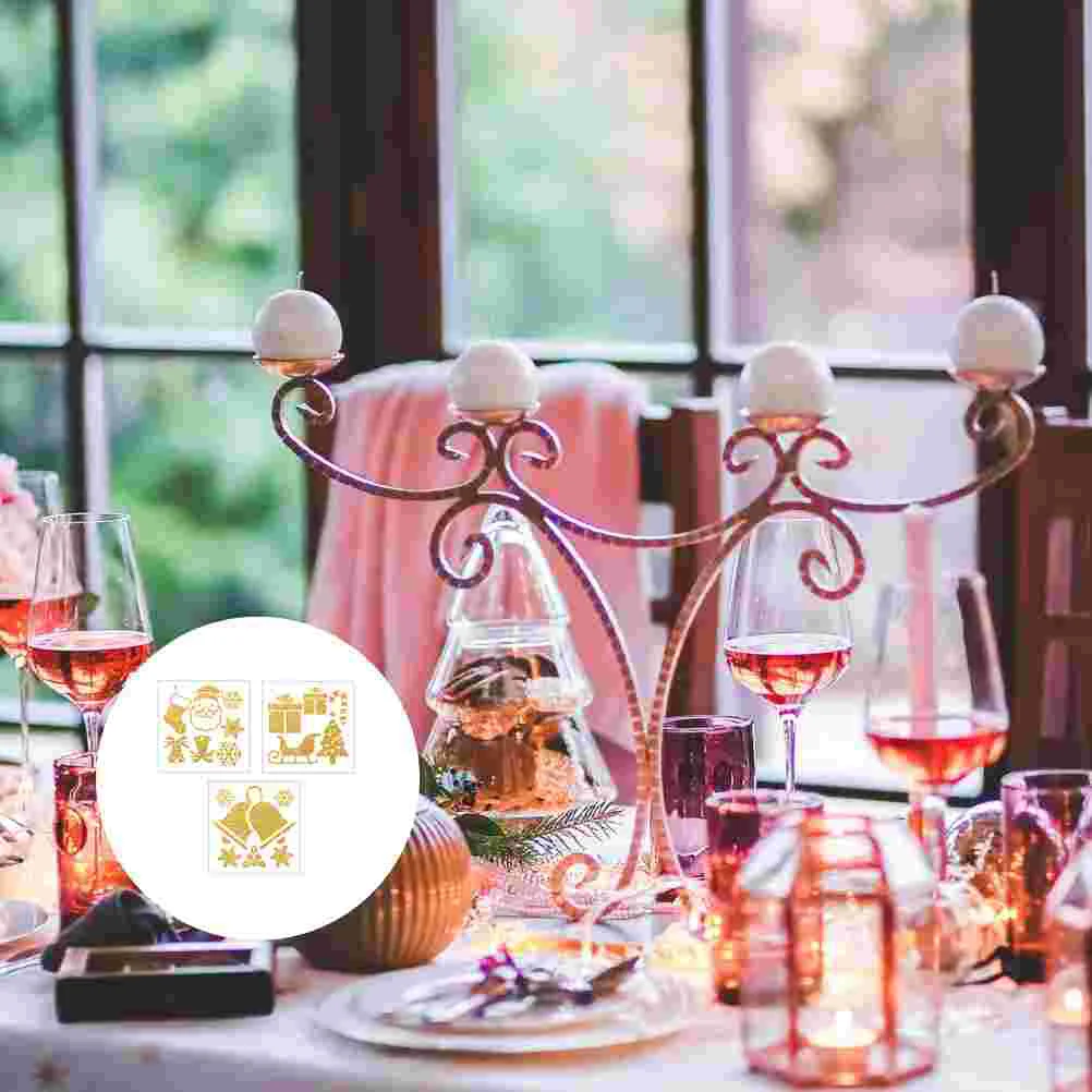 

3pcs Christmas Sticker Durable Premium Sturdy Shopwindow Sticker Wall Sticker for Home Shop