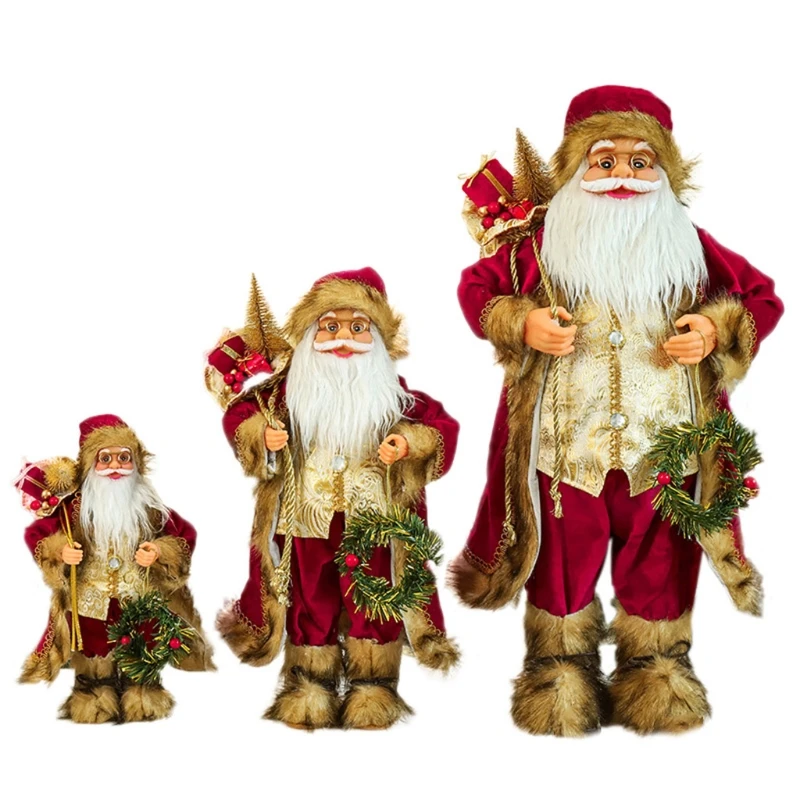 

12/18/24 ''фигурки Санта Клауса рождественские украшения с рождественским венком, Подарочная сумка, Прямая поставка