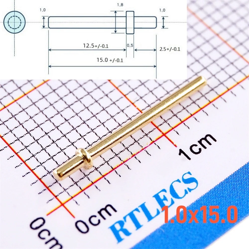 50/200 шт. штифты для печатной платы с печатной платой, пресс-фитинг, наконечник 1,3,0 мм, диаметр, одинарный латунный позолоченный никелевый разъем 1u
