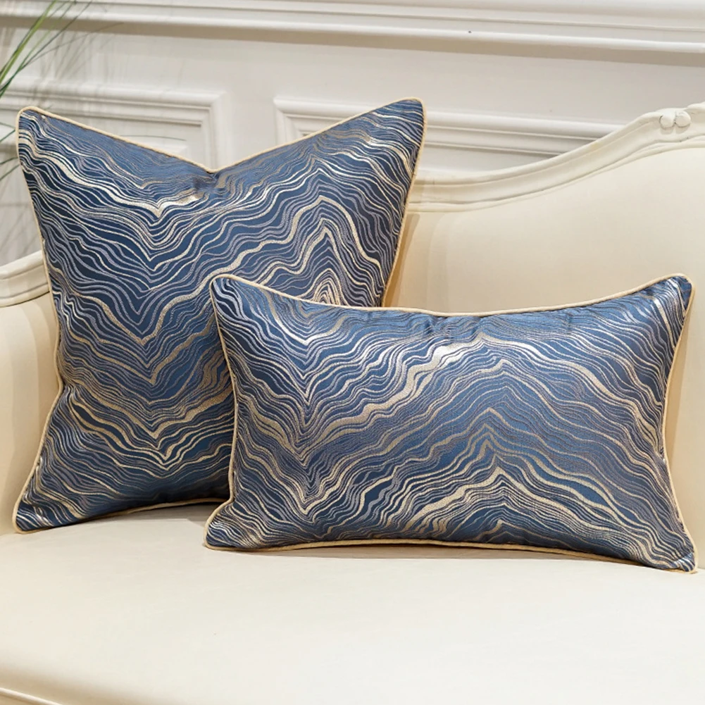 

1pc Modern Light Luxury Cushion Cover Pillow Cover Striped Jacquard Pillowcase French Retro Pillow Case Bed Room Sofa Home Decor