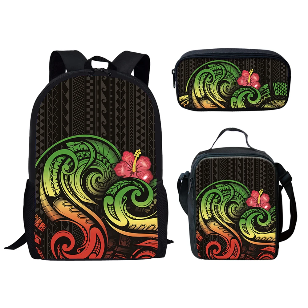 Милый полинезийский брикет из 3 предметов, детский рюкзак, комплект школьных сумок для девочек, рюкзак для студентов колледжа, сумки для кни...