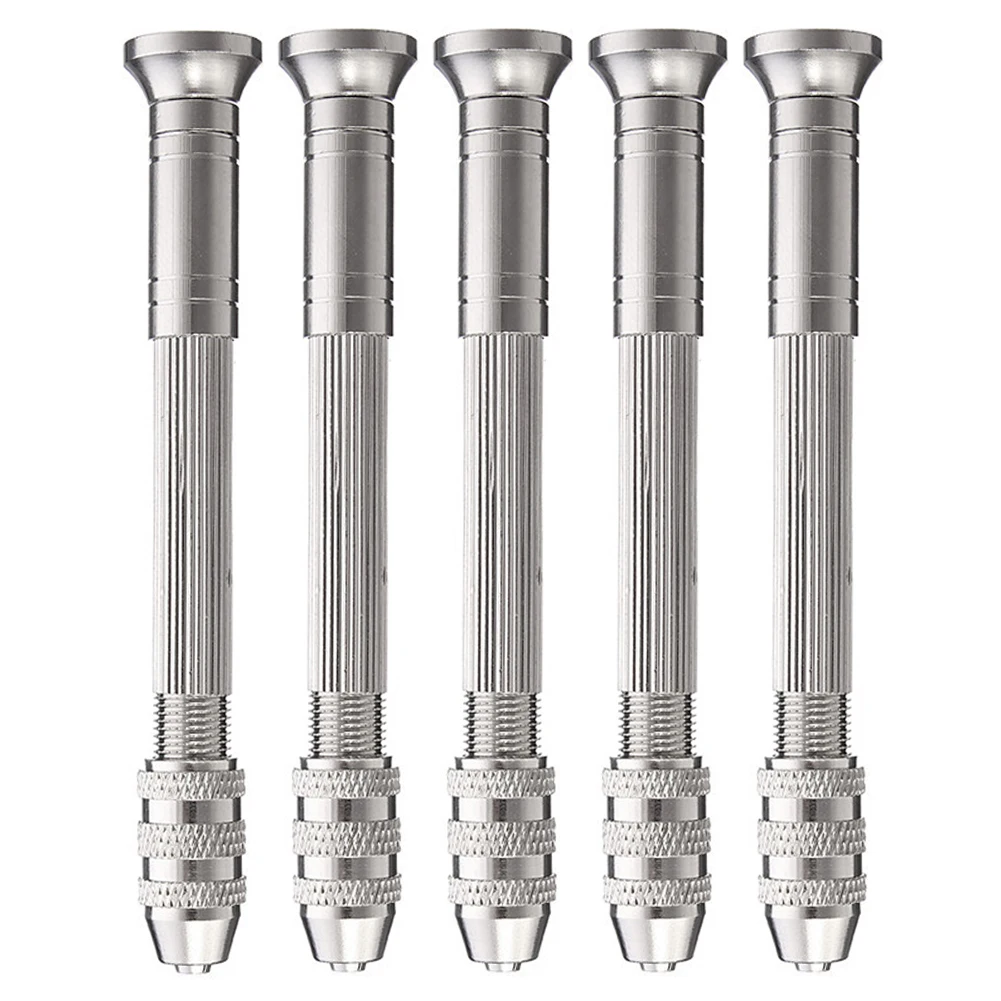 

5pcs 0.3-3.2mm Mini Hand Drill Wood Hand Drill Chuck Aluminum Alloy Drill Bits For Jewelry Making Wood Diamond Linden Drilling