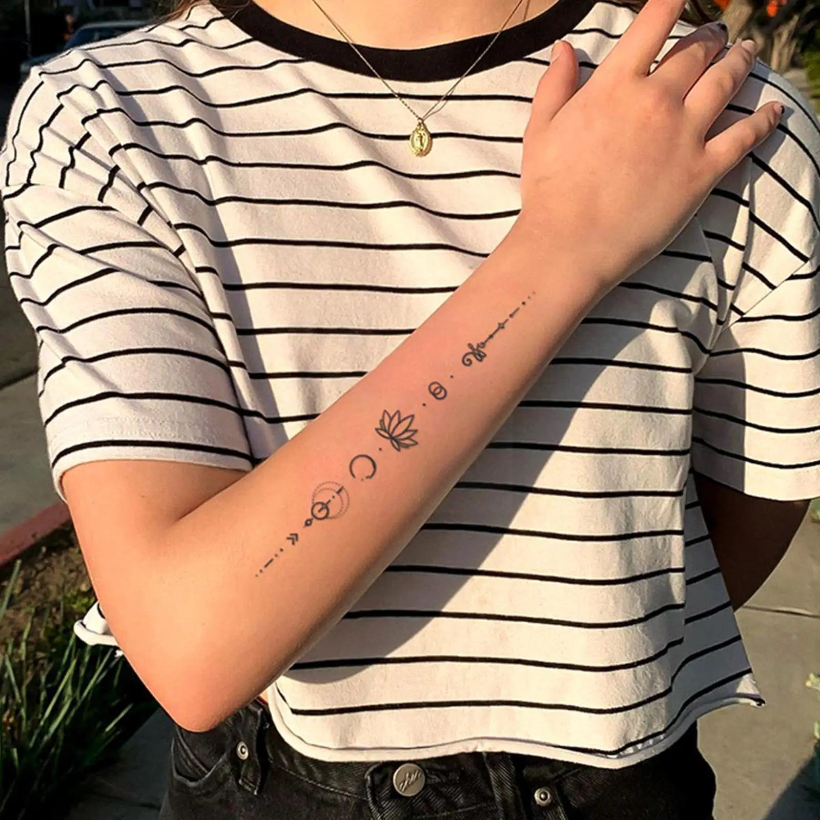 

Waterproof Simulation Simple Line Tattoo Stickers Fashion Body Tattoo Art Stickers Temporary Tattoo Unisex Stickers G5G9