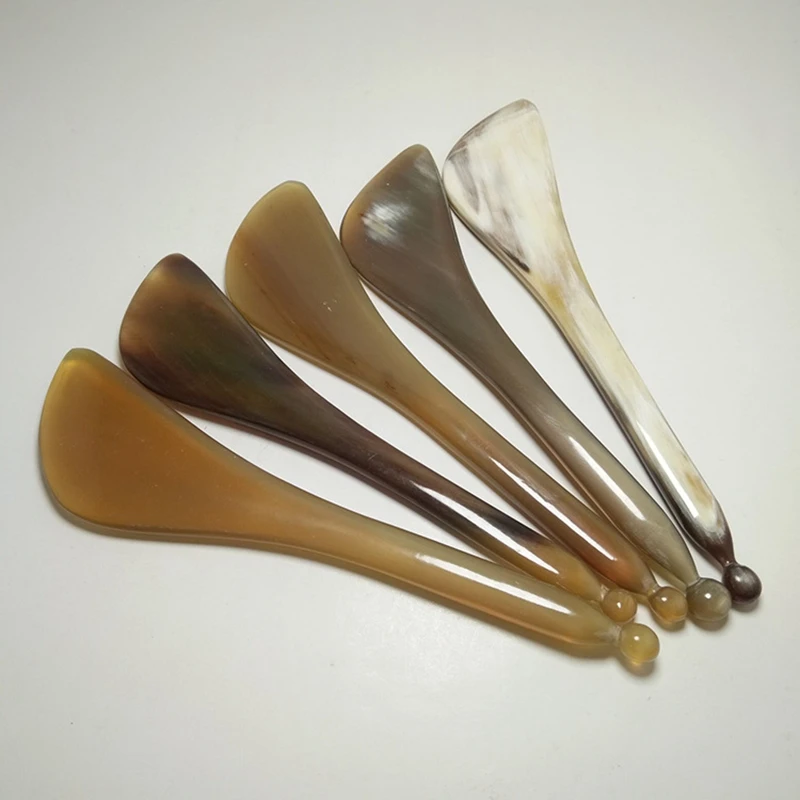 Натуральная скребковая пластина из быка для массажа Gua Sha, лифтинга лица, удаления морщин и традиционной китайской аккупунктуры.