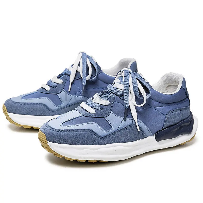 

Lace Up Men Casual Sneakers Shoes Fashion Retro Suede Sneakers Comfortable Thick-Soled Luxury Vulcanize Shoes Men