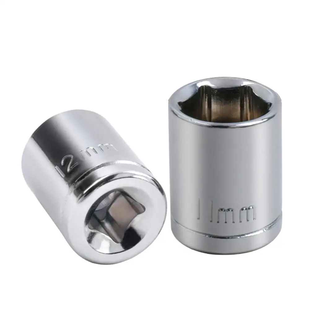 

9pcs 1/4 Inch Drive 5-13mm Hex Bit Metric Socket Wrench Head Nut Removal Tool Hexagon Socket Wrench Sleeve Head Hand Tools