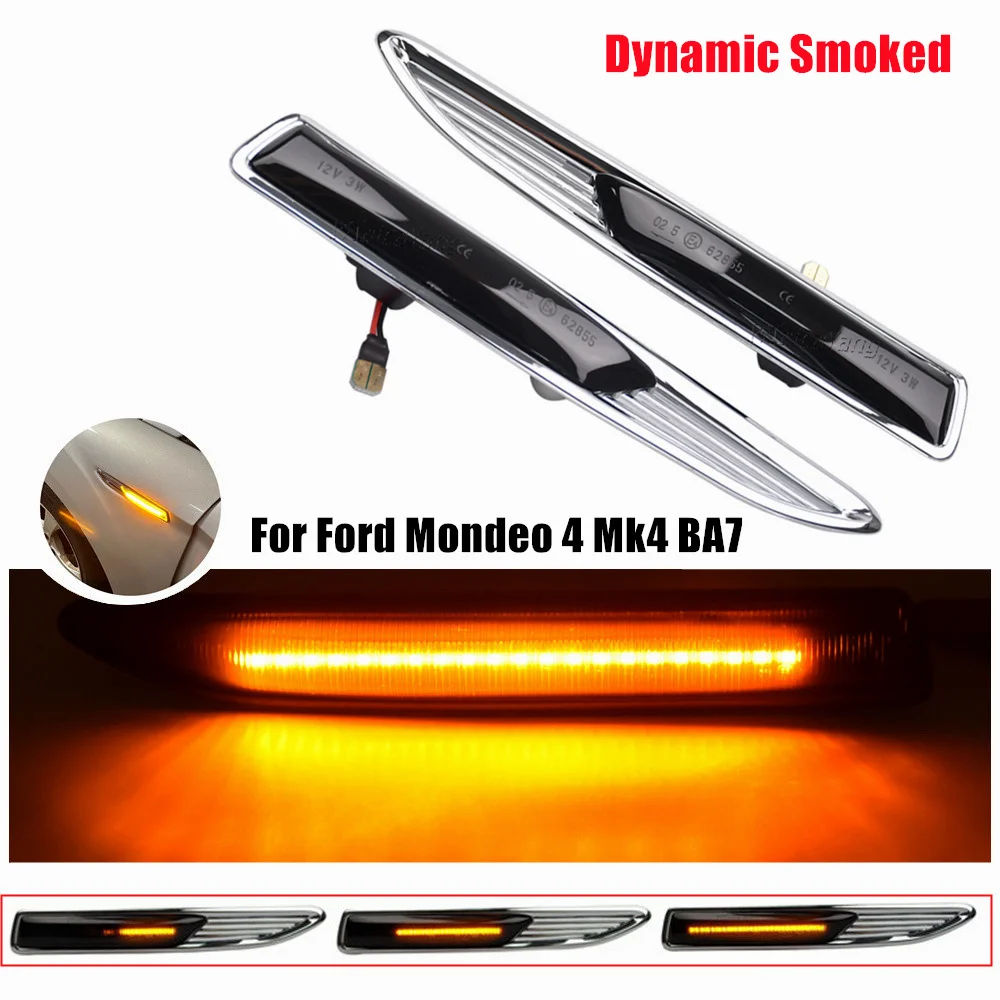 

New For Ford Mondeo 4 Mk4 BA7 2007-2015 LED Dynamic Side Marker Turn Signal Light Sequential Blinker Lamps OEM# 7S7113K354