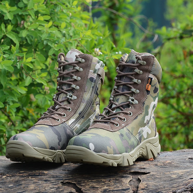 

Men’s Tactical Boot Army Boots Men's Military Desert Waterproof Work Safety Shoes Climbing Ankle Men Outdoor Cowboy Boots