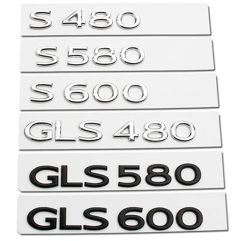 

Car Trunk Letters Logo Chrome Badge Emblem Metal Decals Sticker For Benz Maybach S480 S580 S600 S680 GLS480 GLS580 GLS600 GLS680