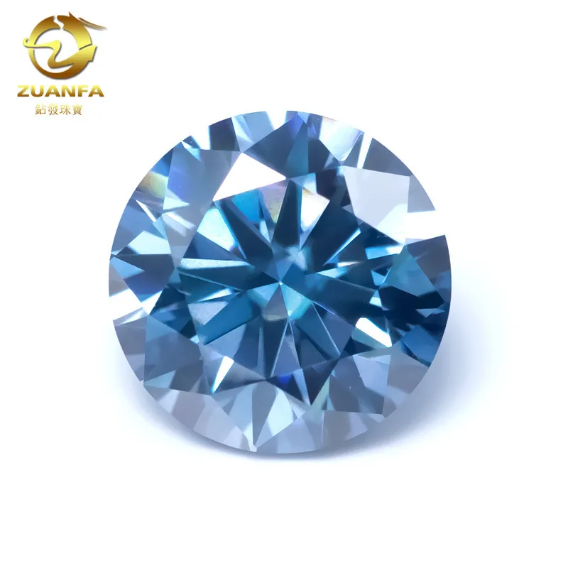 

KNOW DREAM Blue Gray Moissanite Loose Stones for Diy Jewelry Pass Diamond Tester Round Brilliant Moissanite Gemstone