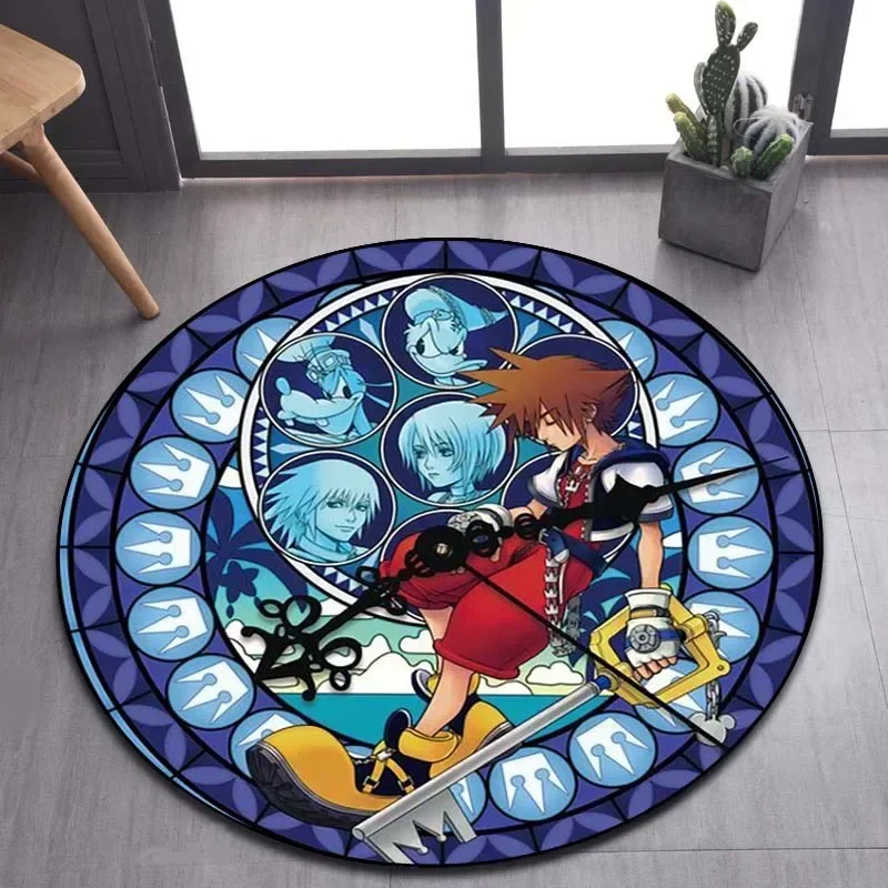 Фото Коврик Kingdom Hearts с мультяшным узором, круглый напольный коврик, ковер для гостиной, ванной комнаты, кухни, коврик для двери, нескользящий напольный коврик №1
