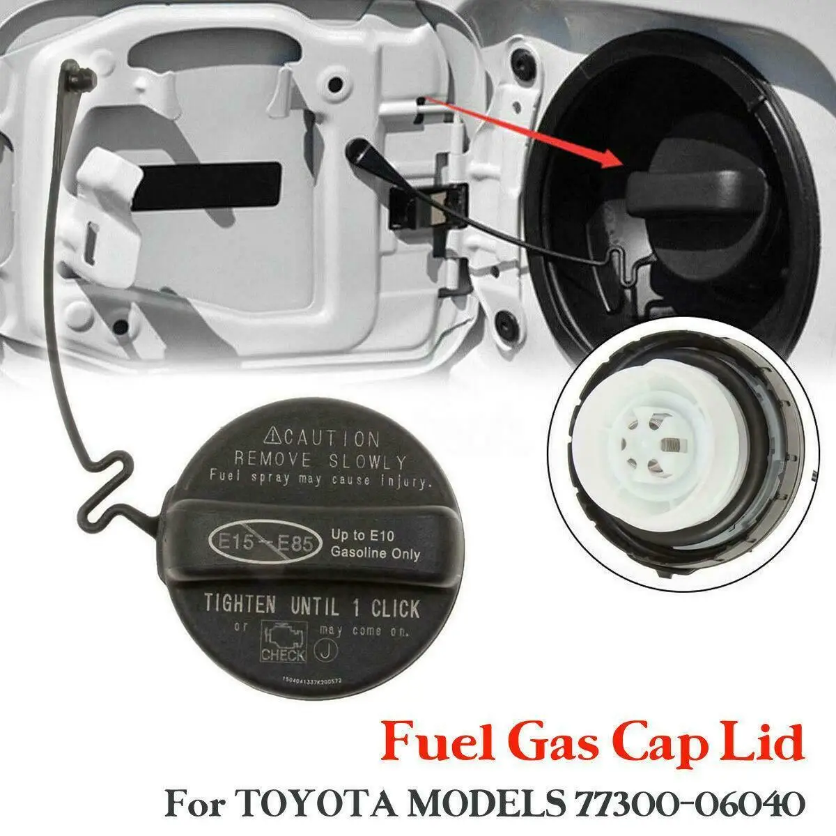

Car Fuel Tank Filler Gas Cap Cover Lid Tether for Toyota Corolla Tacoma Camry Lexus GS IS LS 77300-06040 77300-52040