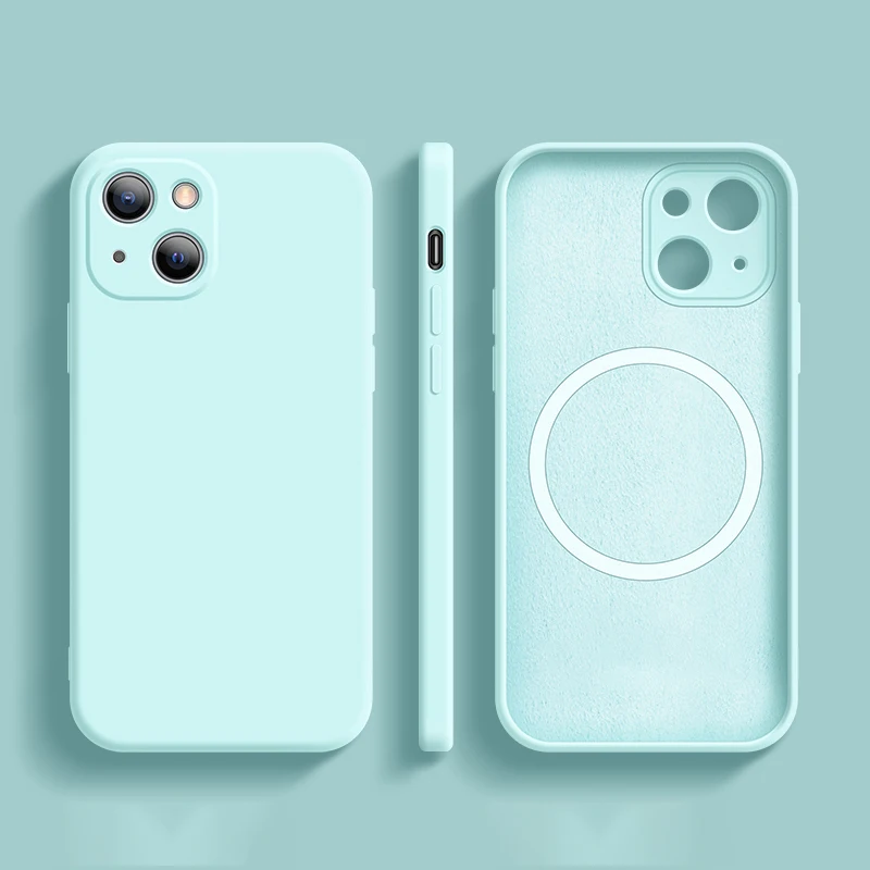 

Magnetic Wireless Charging Case For iPhone 13 12 Mini 11 Pro Max Original Liquid Silicone Shockproof Case XR XS 7 8 Plus SE 2020