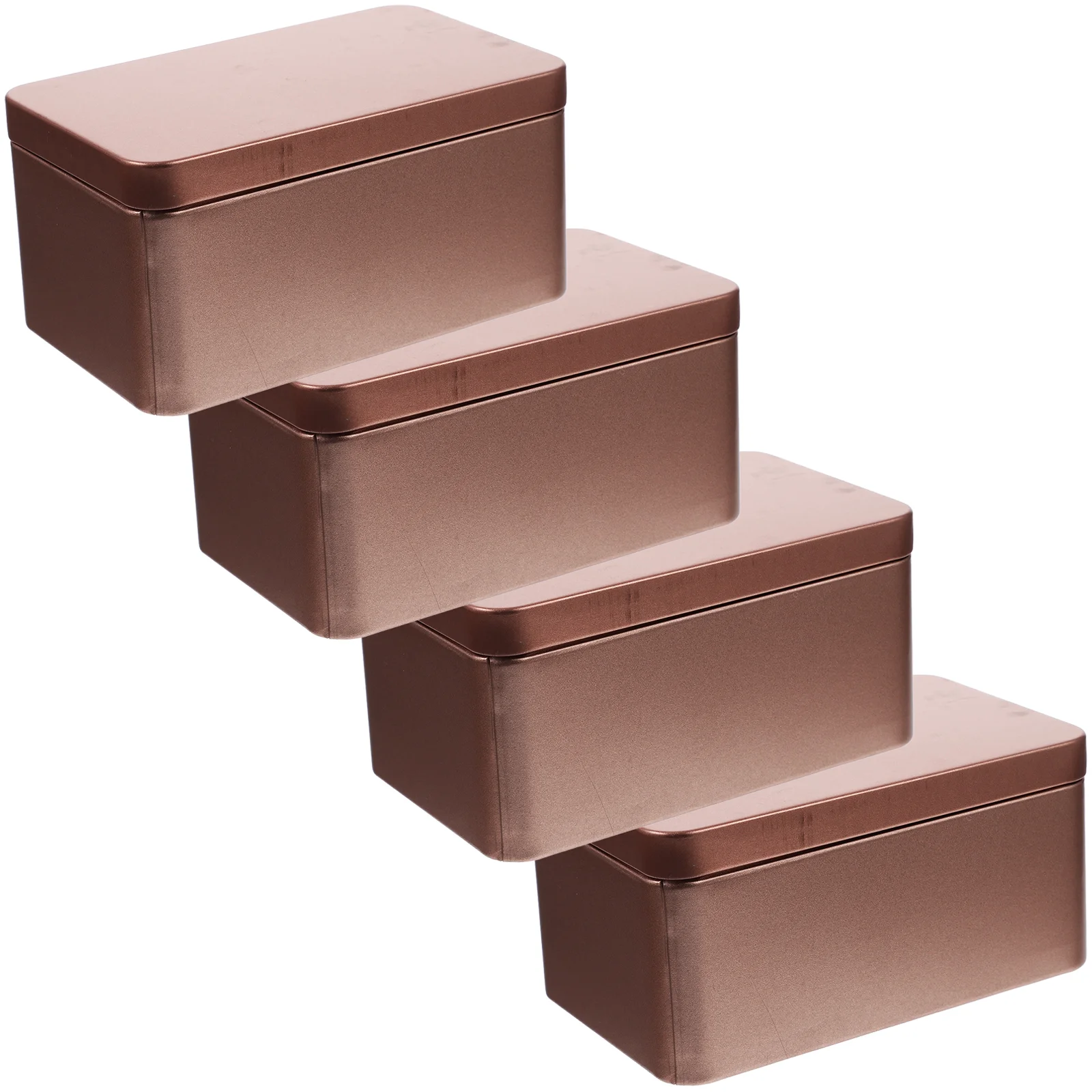 

4pcs Metal Rectangular Empty Box Gift Tin Portable Box Containers for Candy Tea