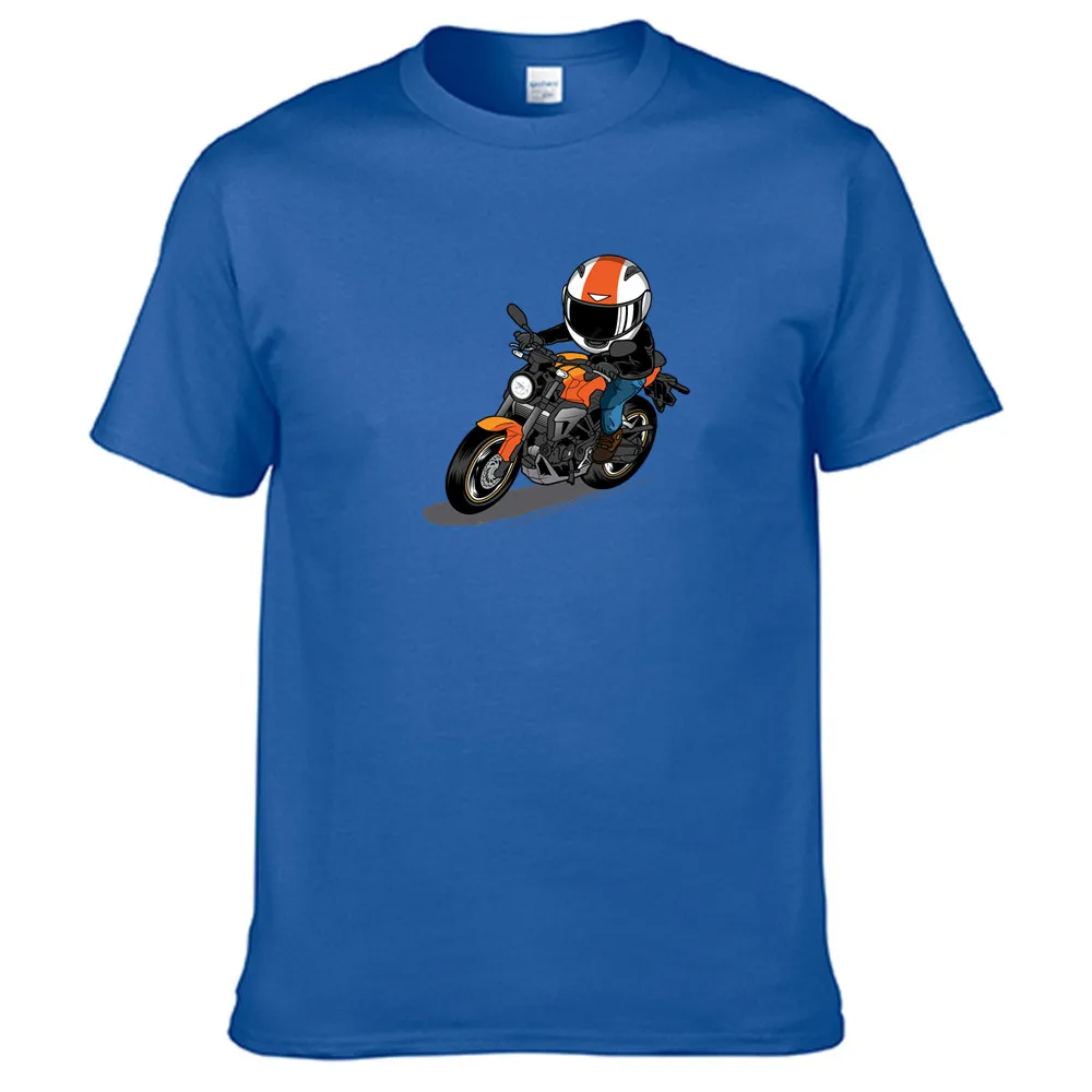 

Cartoon Motorcycle 2022 Fashion Men Women Summer 100% Cotton Black Tees Male Newest Top Popular Normal Tee Shirts Unisex
