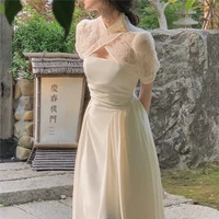 new sleeveless dress midi sets women eleglant summer 2022 tops design ladies vestido sexy female clothes harajuku vintage robes