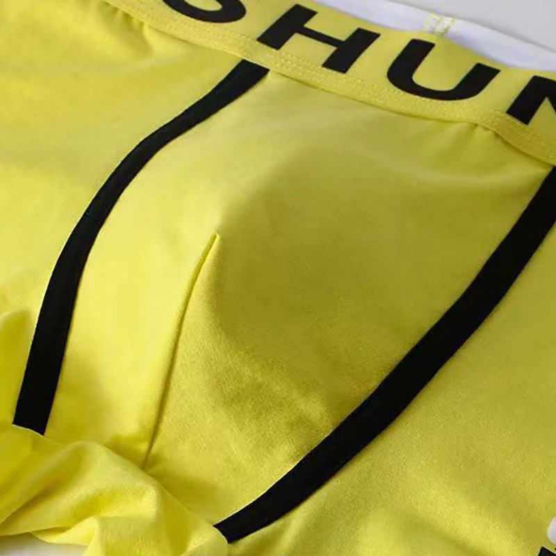 FK Classic Boxers Shorts Breathable Splicing Cotton Men's underwear Fashion low waist underpants Black Printing Panties For Men