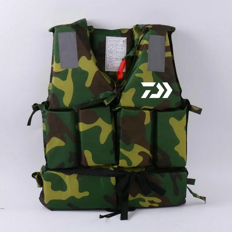

Men's Adjustable Fishing Life Jacket Vests Multi-Pockets Beach Drifting Swimming Portable Safety Kayak Camouflage Fishing Vest