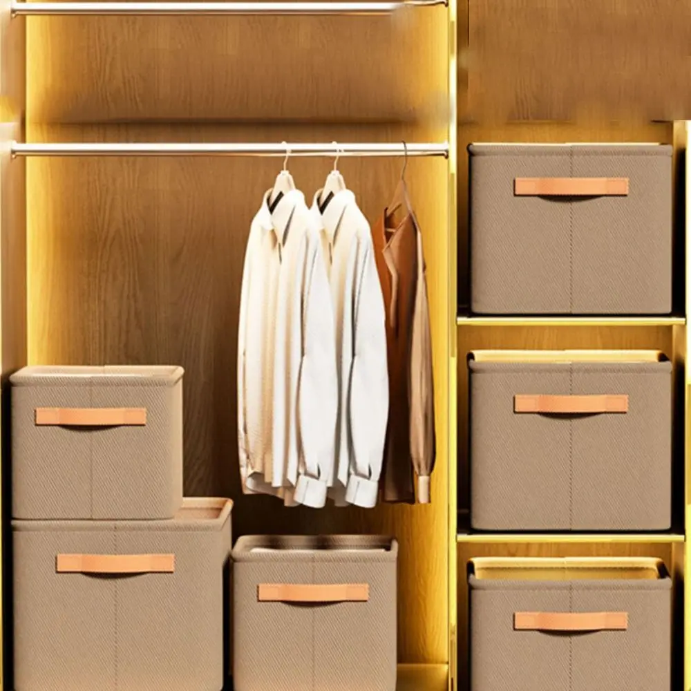 Разделительный ящик для хранения одежды тканевый художественный хаки/серый