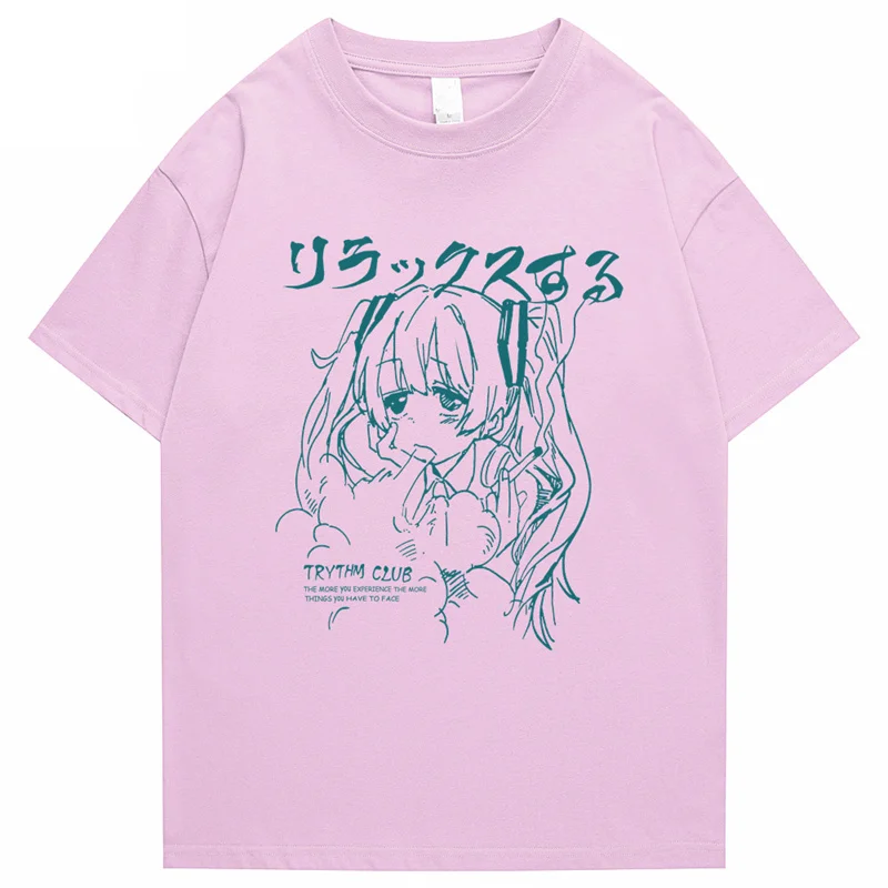 Футболка в стиле хип-хоп с мультяшным аниме 2024