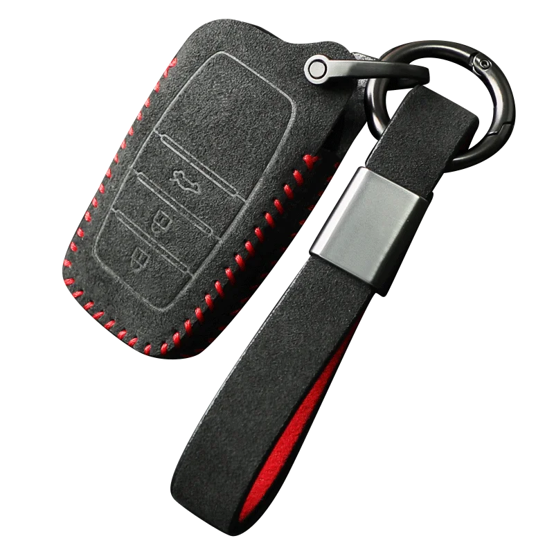 

for Toyota Prius Camry Corolla C-HR CHR RAV4 Prado Alcantara Key Case Suede Leather Key Case Buckle Anti-lost Pendant