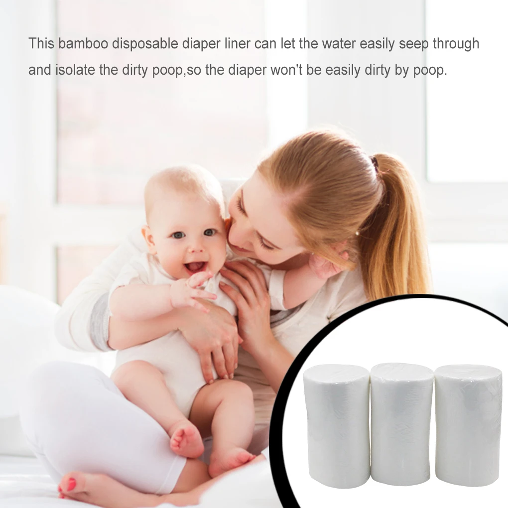 

100 Sheets Single-use Diaper Liners Home Padding Accessories Replacement Newborn One-off Bamboo Fiber Insert Nappy