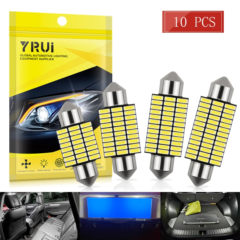 

YiRui New Car Dual-tip Reading C5W C10W 4014 24smd License Box Car Roof Light