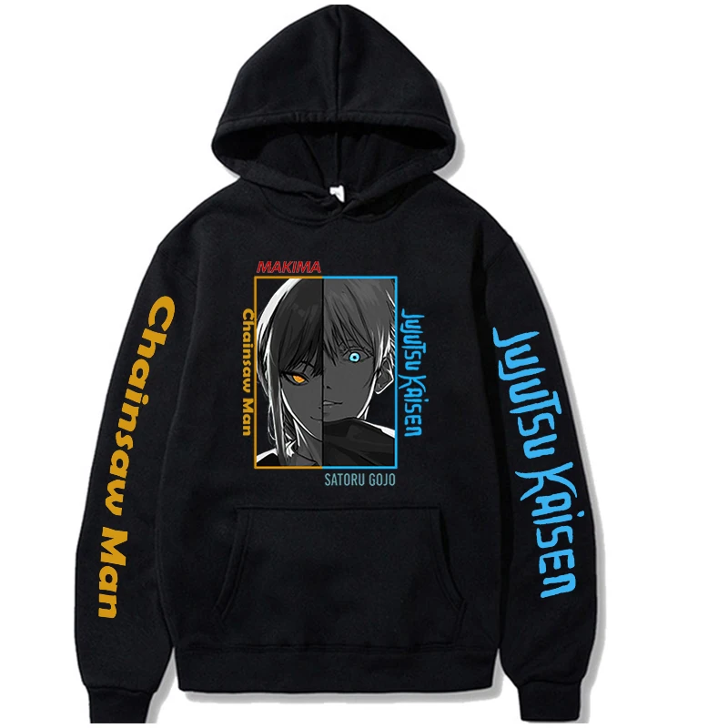 

Jujutsu Kaisen Hoodie Anime Sweatshirts Man Clothing Chainsaw Man Hoodies Satoru Gojo&MAKIMA Graphic Sweatshirt Oversized Itself