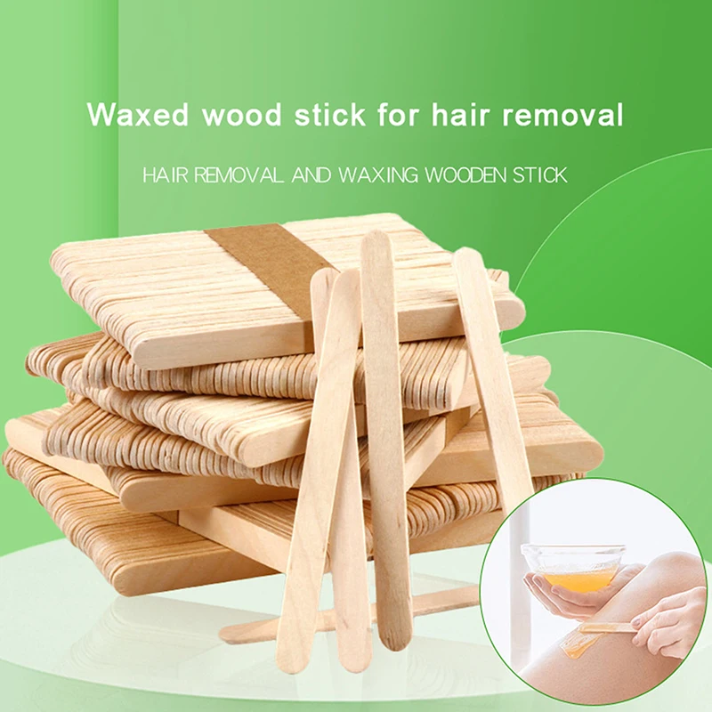 

50pcs/pack Disposable Wooden Waxing Stick Face Eyebrows Nose Body Hair Removal Stick Applicator Stick Beauty Tool Smooth Skin