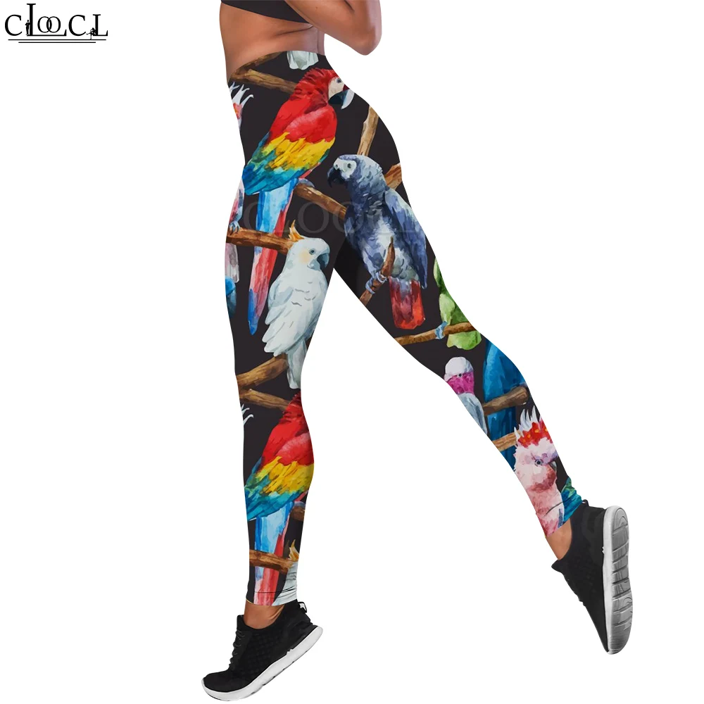 

Модные штаны CLOOCL, женские Гавайские леггинсы, бесшовные брюки, брюки с принтом Ара и ара, Леггинсы для йоги, бега, фитнеса