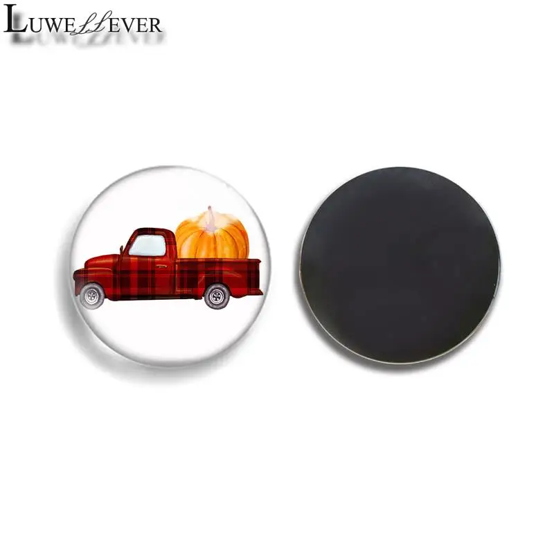 

30mm 35mm Thanksgiving Day Blackboard Round Glass Refrigerator Fridge Magnet Findings 752 Parts Accessories