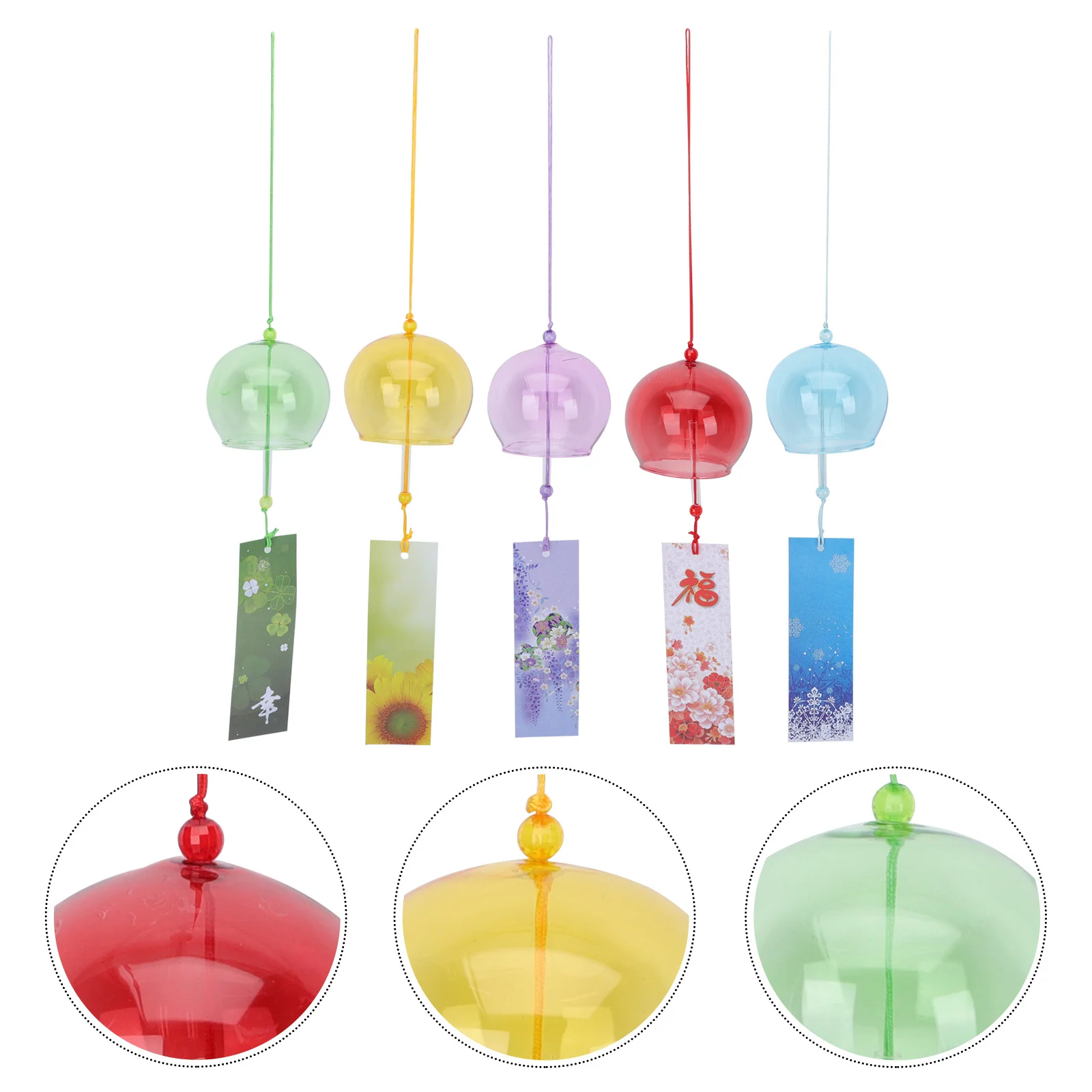 

5Pcs Japanese Wind Bell Japanese Wind Charms Wind Chime Japanese Chime Japanese Suncatcher Wind Chimes Glass