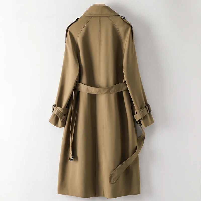 Тканый тренч Yao ~ Женский средней длины на весну и осень в британском стиле