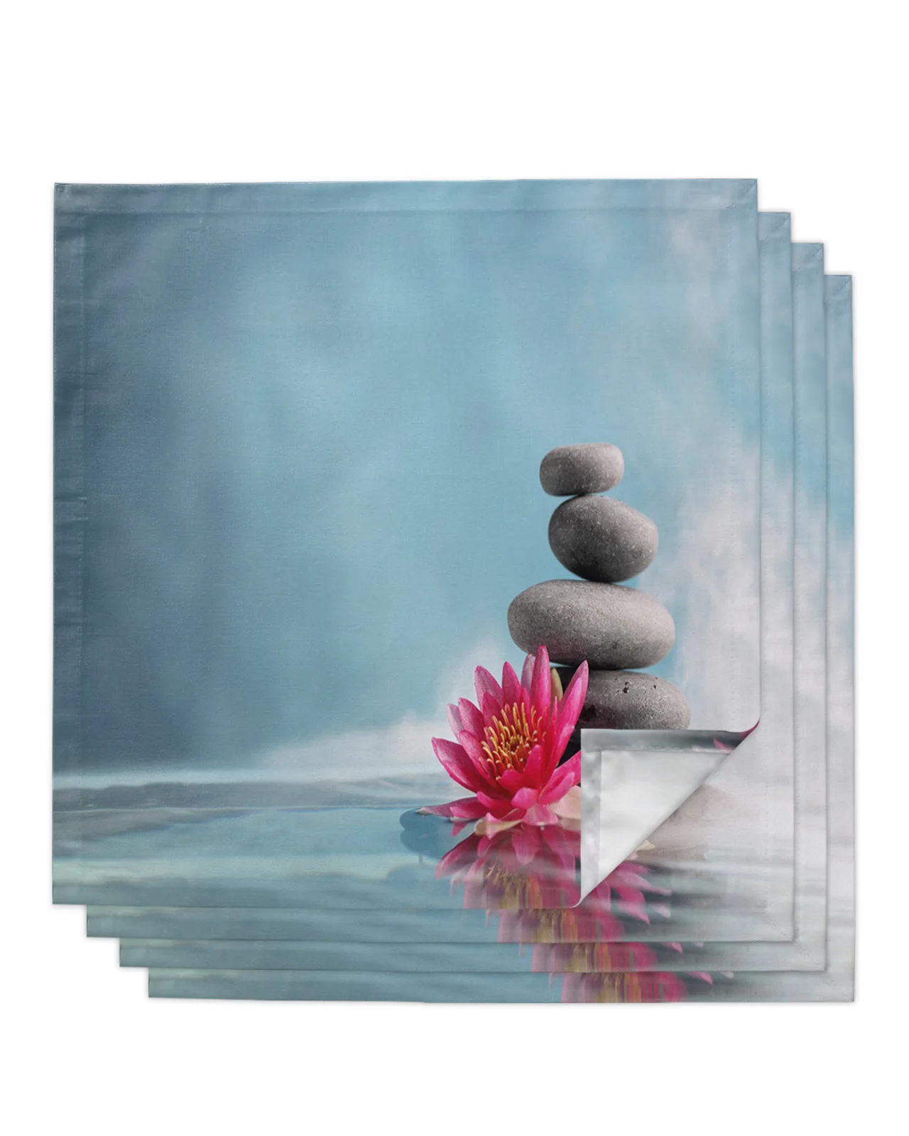 

Набор тканевых салфеток, Свадебный носовой платок с каменным цветком и растением, с водяной поверхностью, для дома и ресторана