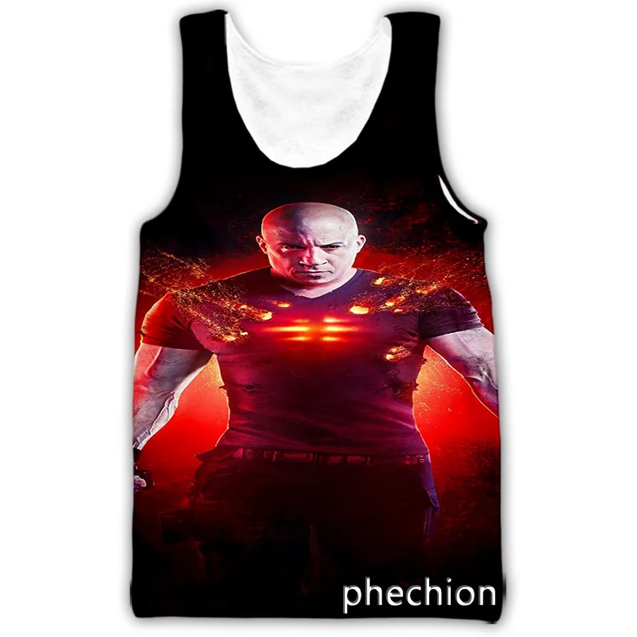 Phechion Fashion Men/Women Vin Diesel 3D Printed Sleeveless Vest Streetwear Loose Sporting Tank Tops A185