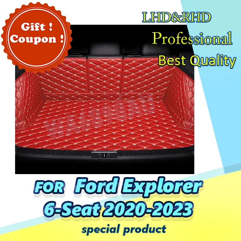 Высококачественный кожаный коврик в багажник автомобиля для Ford Explorer 6-Seat 2020 2021 2022