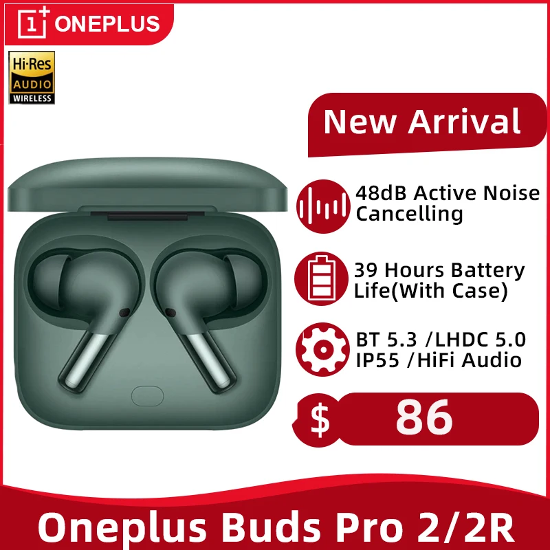 

Oneplus Buds Pro 2 TWS Earphone Bluetooth 48dB Active Noise Cancelling 3 Mic Wireless Headphone 39Hour Battery Life Oneplus 11