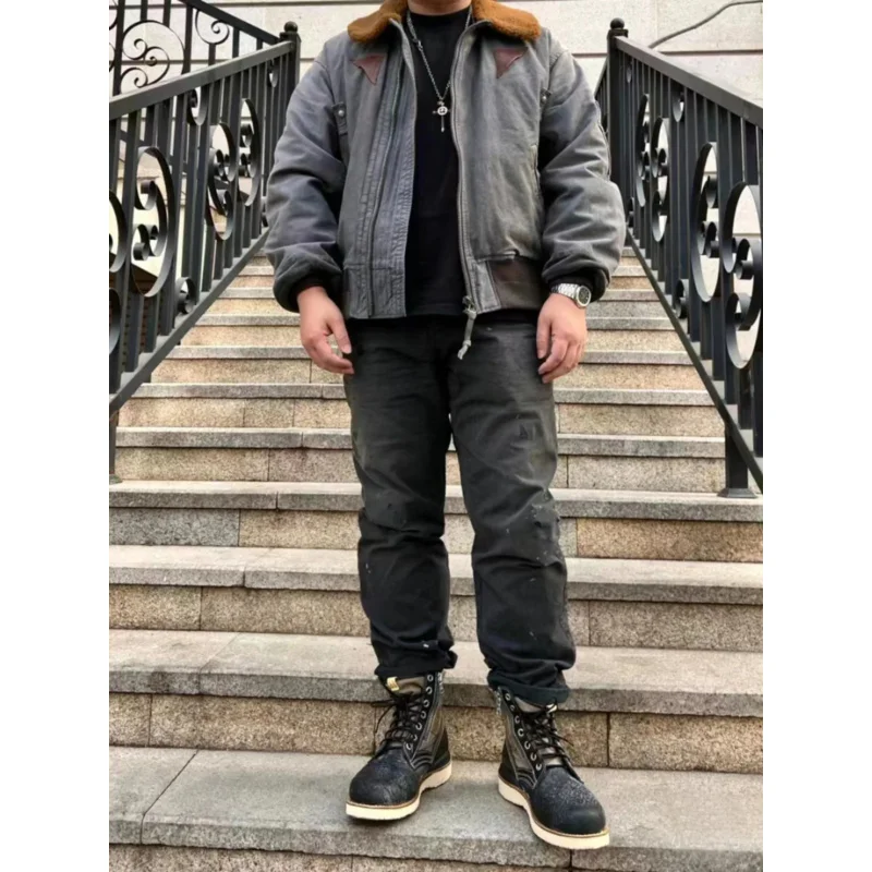 Куртка из хлопка VISVIM FIL 22AW MONROE Nakamura плотная потертая Монро японская мода зимняя
