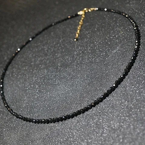 Женское короткое ожерелье с черными бусинами LATS, модное колье-чокер, вечерние ожерелья