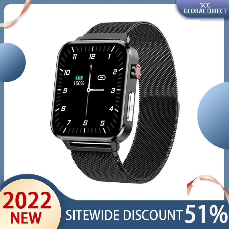 

Мужские Смарт-часы PPG ECG E86 с измерением температуры тела, пульсометром, тонометром, умные часы 1,7 дюйма, женские спортивные часы